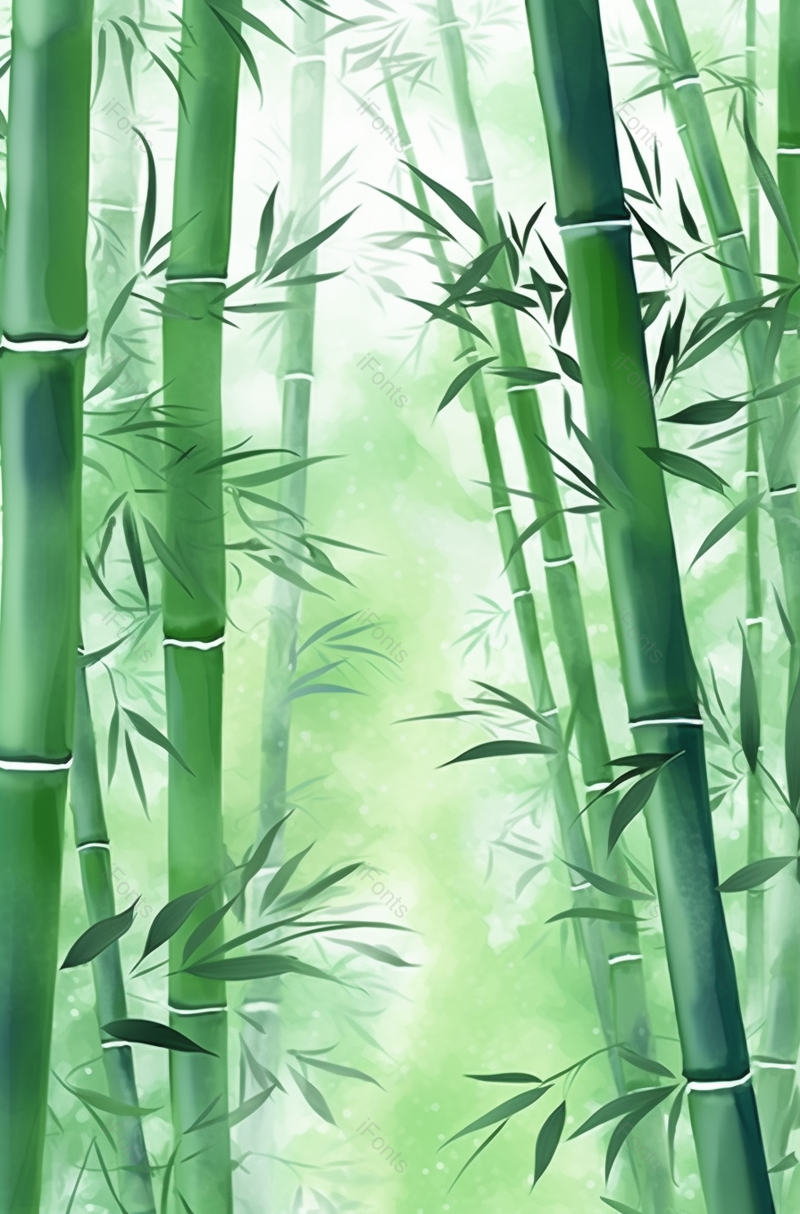 明亮色彩青绿色竹叶水墨画,插画/手绘图,插画/手绘图库,插画/手绘图下载,插画/手绘